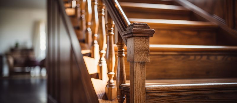 Wood Stair Railing Repair in Alpharetta, GA
